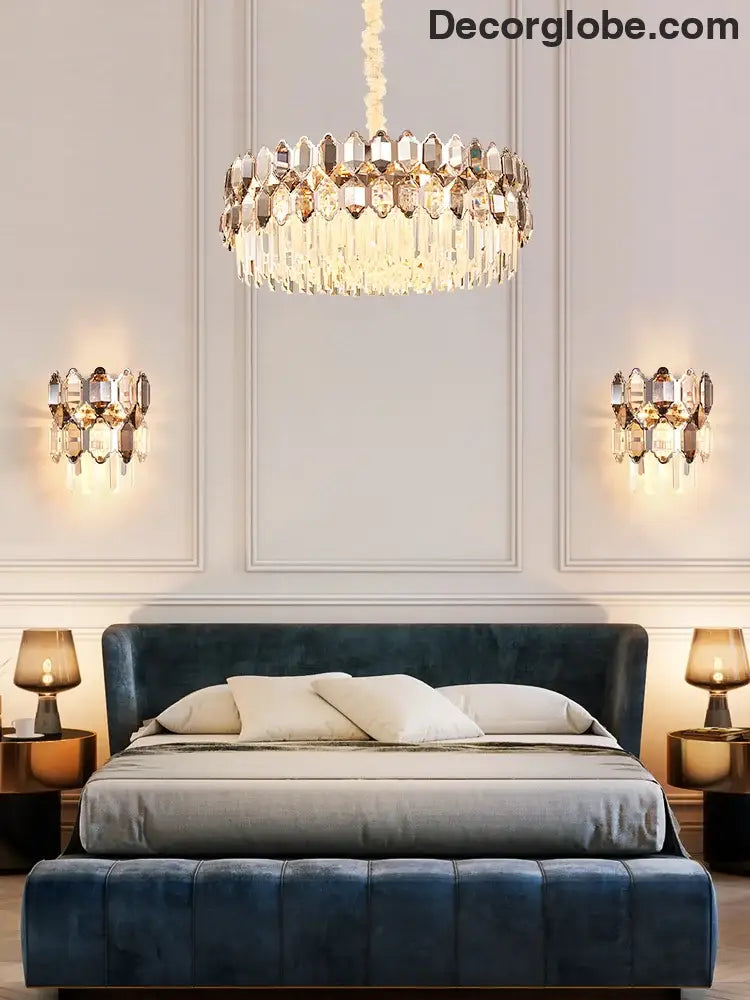 Elegant Crystal Chandelier with a Touch of Light Luxury - Post-Modern Golden Beauty for Living Rooms, Dining Rooms, and Bedrooms - DecorGlobe