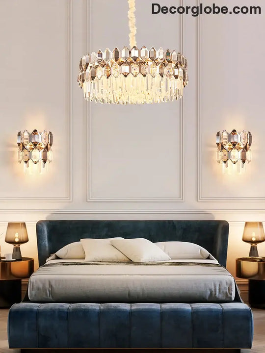 Elegant Crystal Chandelier with a Touch of Light Luxury - Post-Modern Golden Beauty for Living Rooms, Dining Rooms, and Bedrooms - DecorGlobe
