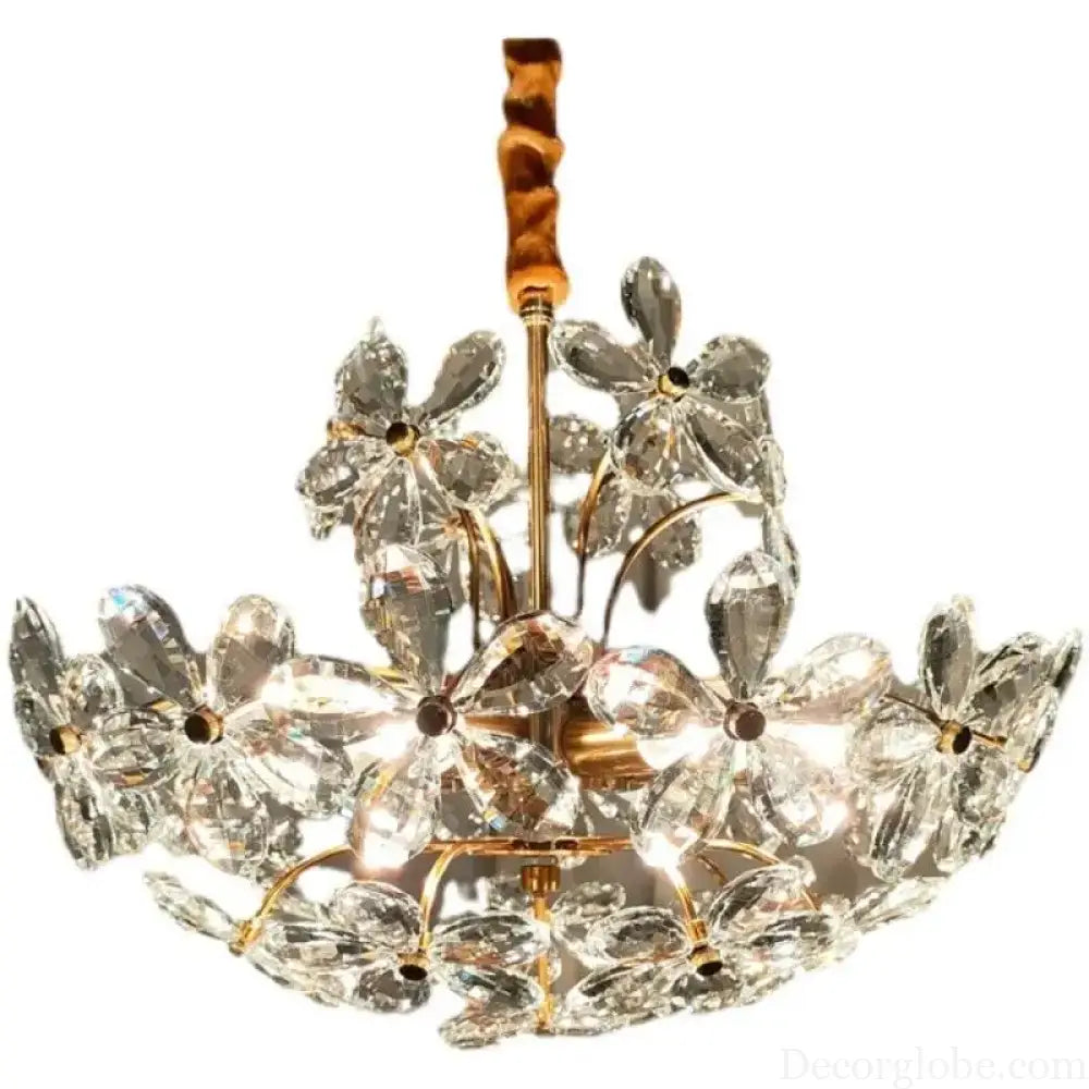 Elegant Crystal Flower Chandelier - New Style Dream with French Pastoral and American Retro Flair for Bedroom and Dining Room - DecorGlobe