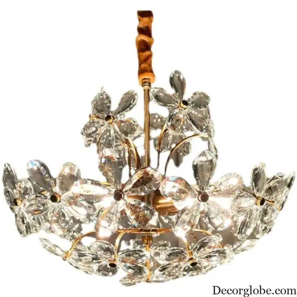 Elegant Crystal Flower Chandelier - New Style Dream with French Pastoral and American Retro Flair for Bedroom and Dining Room - DecorGlobe
