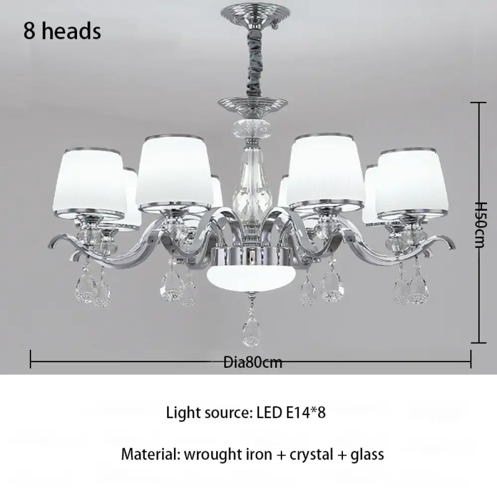 Elegant European Chrome Crystal Chandelier - A Postmodern Simple Fixture for Living Rooms, Dining Spaces, and Bedrooms - DecorGlobe
