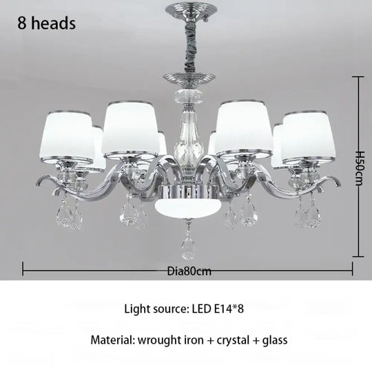 Elegant European Chrome Crystal Chandelier - A Postmodern Simple Fixture for Living Rooms, Dining Spaces, and Bedrooms - DecorGlobe