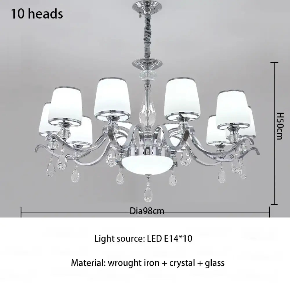 Elegant European Chrome Crystal Chandelier - A Postmodern Simple Fixture for Living Rooms, Dining Spaces, and Bedrooms - DecorGlobe