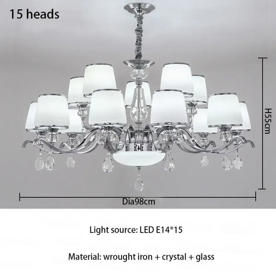 Elegant European Chrome Crystal Chandelier - A Postmodern Simple Fixture for Living Rooms, Dining Spaces, and Bedrooms - DecorGlobe