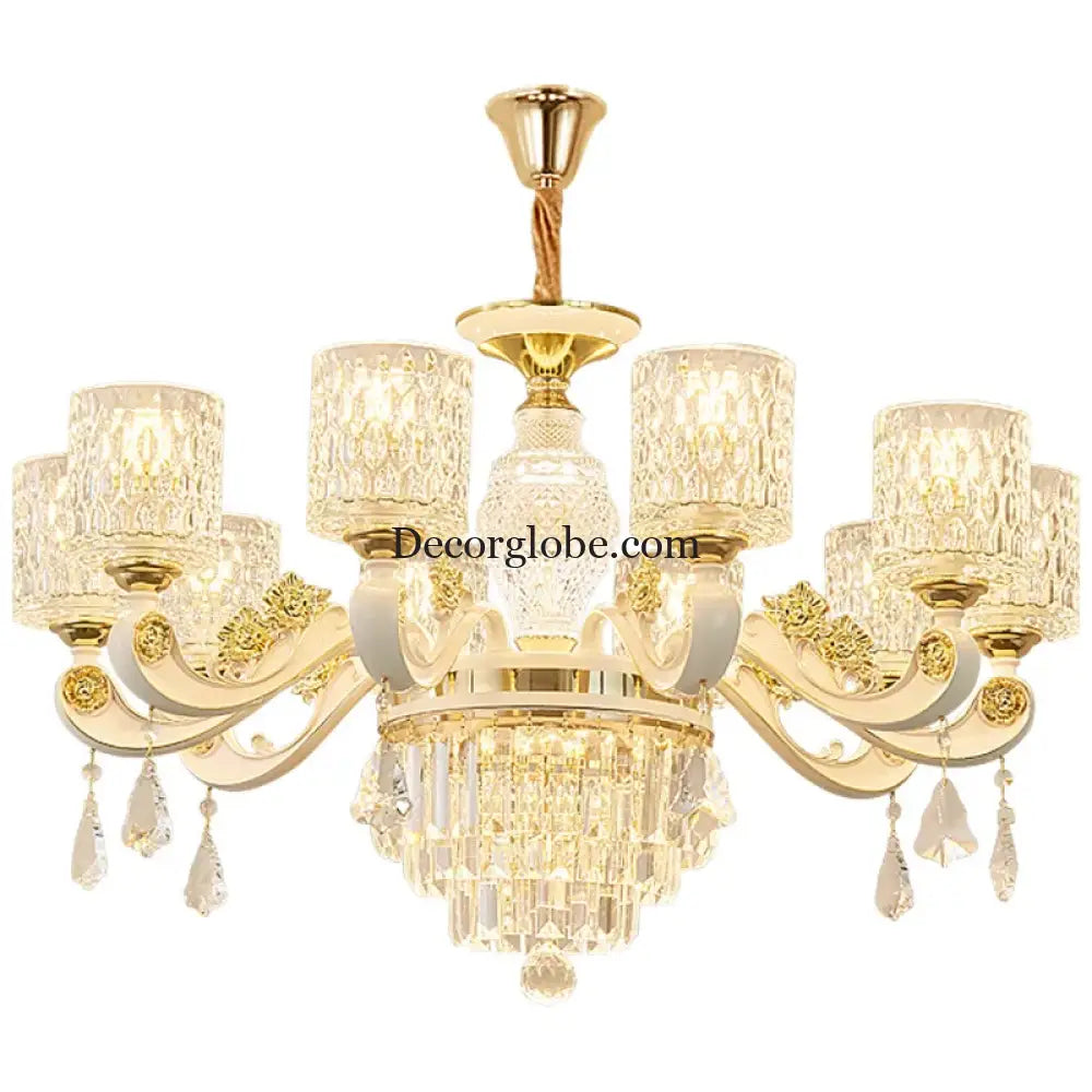 Elegant European Style Crystal Chandelier - A Light Luxury Atmosphere Fixture for Living Rooms, Bedrooms, Dining Areas, and Villas - DecorGlobe