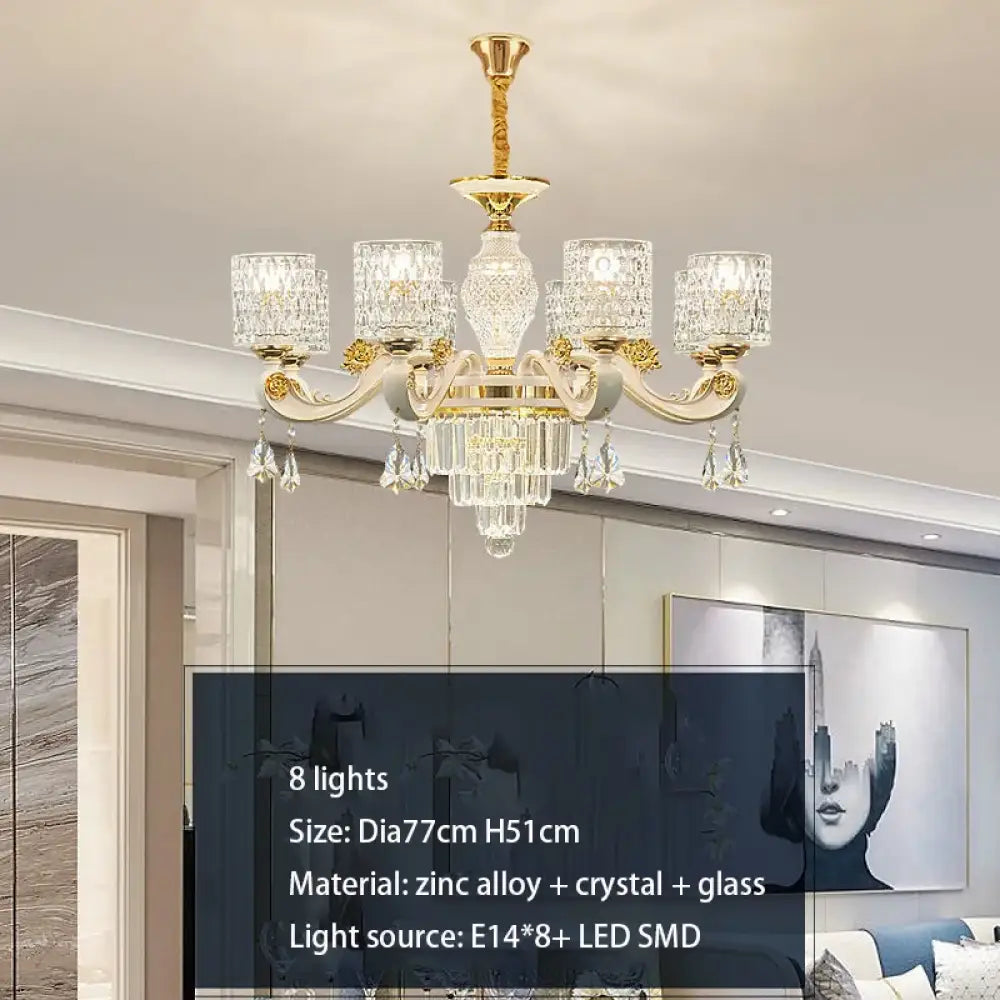 Elegant European Style Crystal Chandelier - A Light Luxury Atmosphere Fixture for Living Rooms, Bedrooms, Dining Areas, and Villas - DecorGlobe