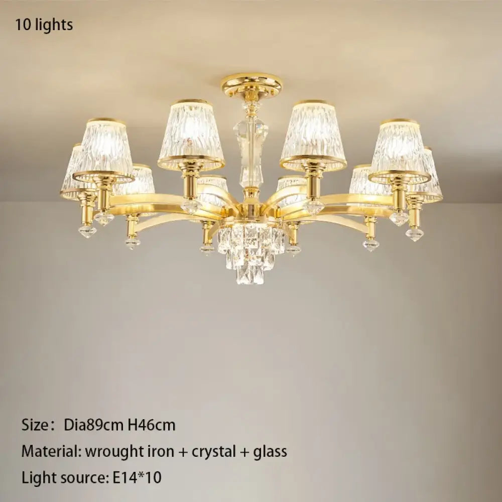 Elegant European Style Crystal Chandelier - A Modern Light Luxury Fixture for Living Rooms, Bedrooms, and Dining Areas - DecorGlobe