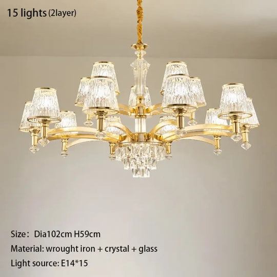 Elegant European Style Crystal Chandelier - A Modern Light Luxury Fixture for Living Rooms, Bedrooms, and Dining Areas - DecorGlobe