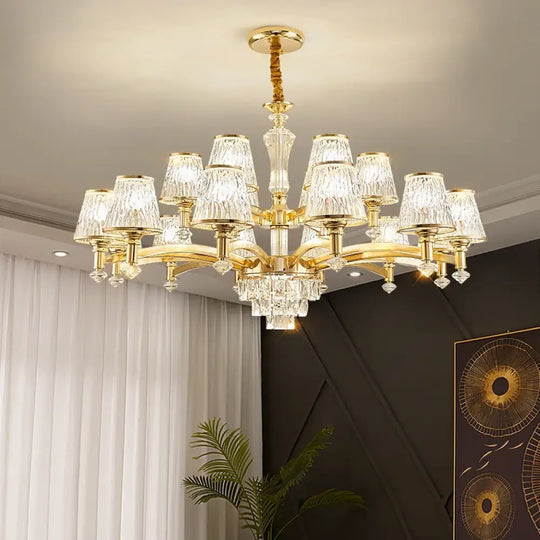 Elegant European Style Crystal Chandelier - A Modern Light Luxury Fixture for Living Rooms, Bedrooms, and Dining Areas - DecorGlobe