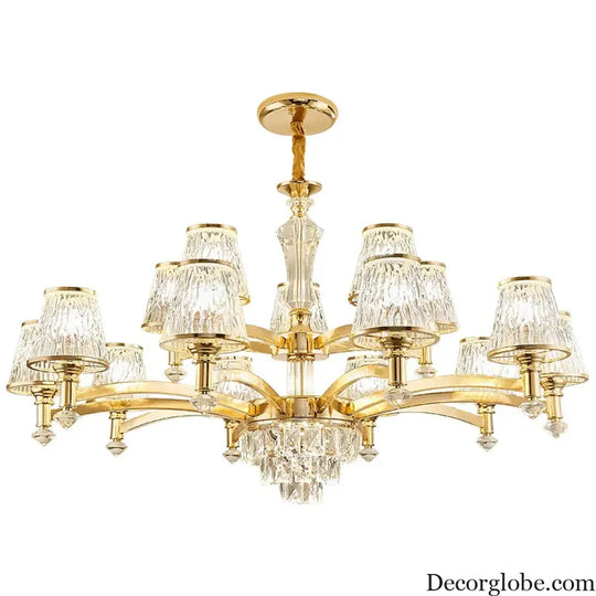 Elegant European Style Crystal Chandelier - A Modern Light Luxury Fixture for Living Rooms, Bedrooms, and Dining Areas - DecorGlobe