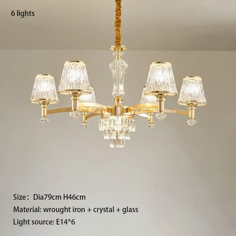Elegant European Style Crystal Chandelier - A Modern Light Luxury Fixture for Living Rooms, Bedrooms, and Dining Areas - DecorGlobe