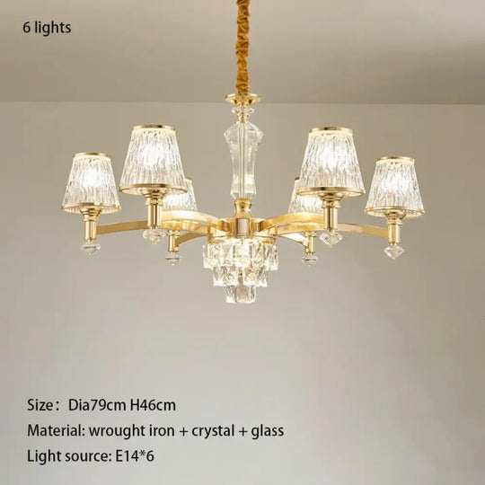 Elegant European Style Crystal Chandelier - A Modern Light Luxury Fixture for Living Rooms, Bedrooms, and Dining Areas - DecorGlobe