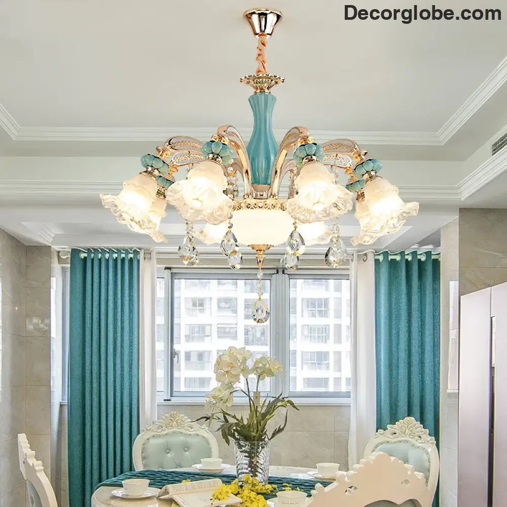 Elegant European-Style Crystal Chandelier - A Romantic and Fashionable Lighting Fixture for Living Rooms, Bedrooms, Dining Rooms, Studies, and Villa Duplexes - DecorGlobe