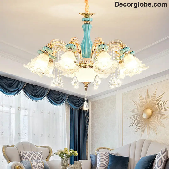 Elegant European-Style Crystal Chandelier - A Romantic and Fashionable Lighting Fixture for Living Rooms, Bedrooms, Dining Rooms, Studies, and Villa Duplexes - DecorGlobe