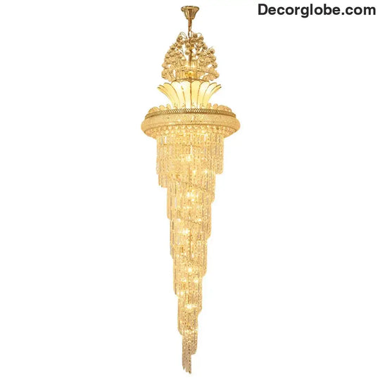 Elegant European-Style Crystal Chandelier - Ideal for Duplex Buildings, Hotel Villas, and Grand Staircases - DecorGlobe