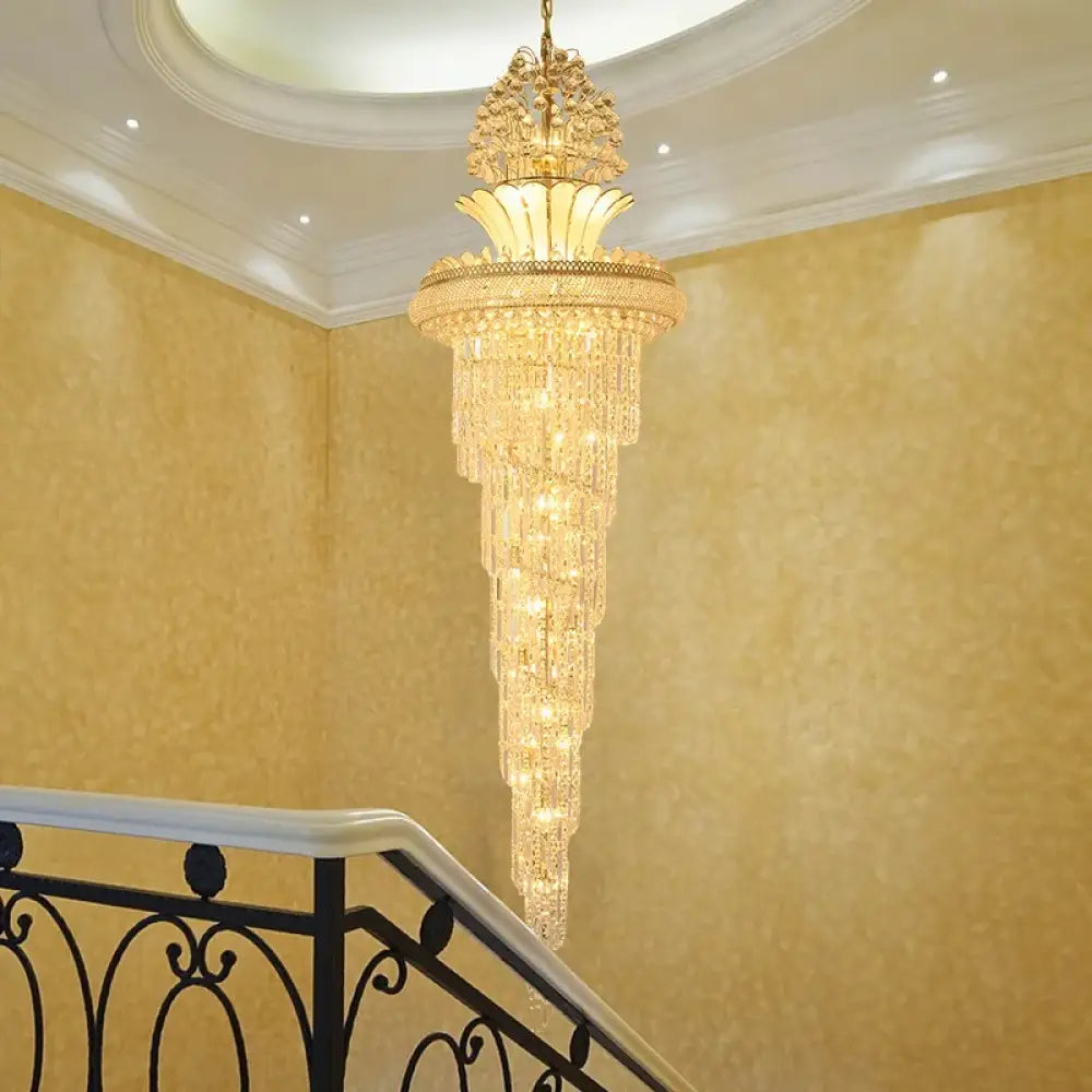 Elegant European-Style Crystal Chandelier - Ideal for Duplex Buildings, Hotel Villas, and Grand Staircases - DecorGlobe