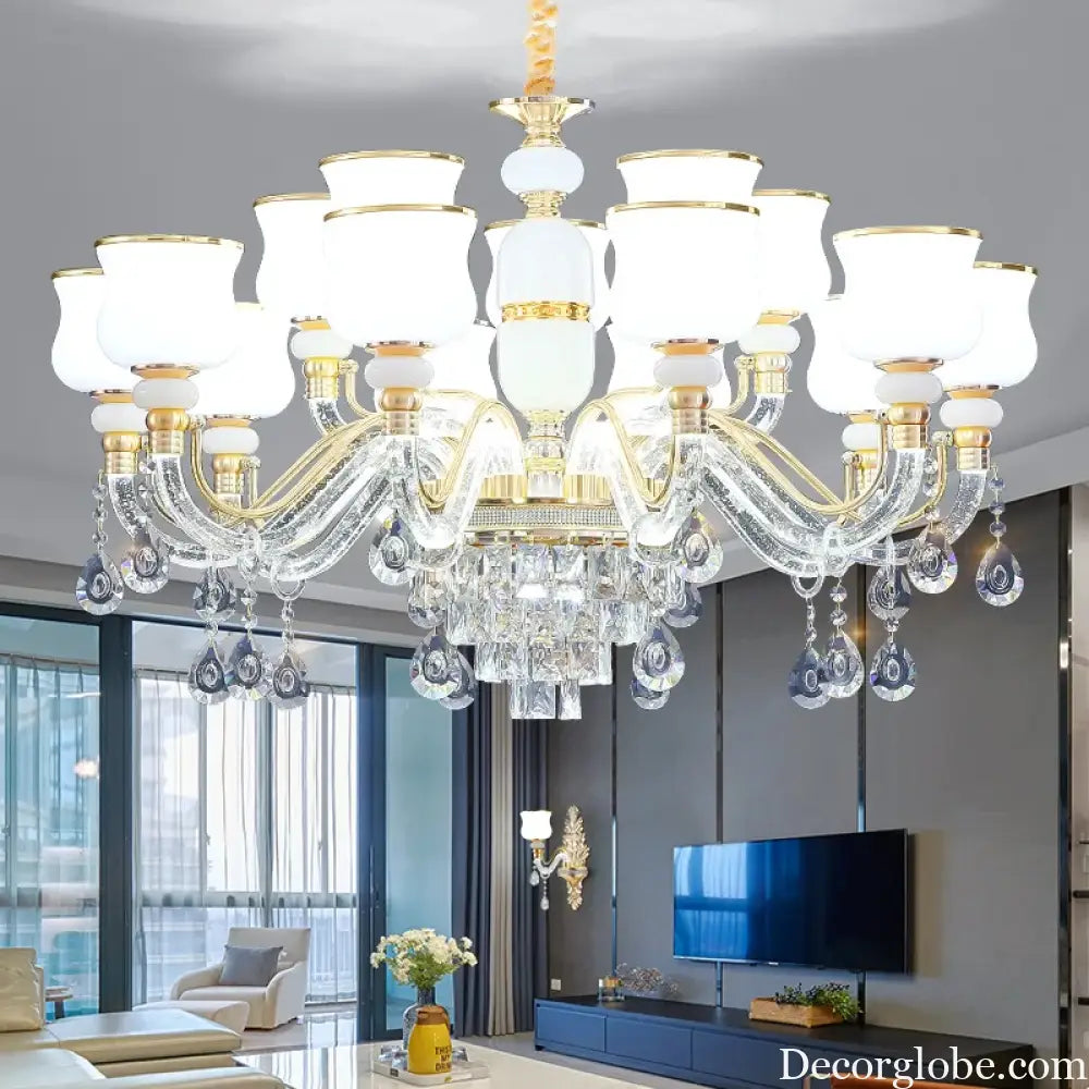 Elegant European Style Crystal Chandelier - Luxury Main Light for Living Rooms, Dining Rooms, and Villa Halls - DecorGlobe