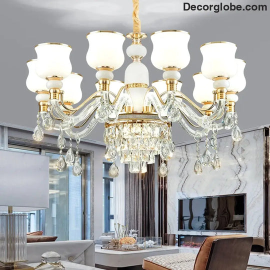 Elegant European Style Crystal Chandelier - Luxury Main Light for Living Rooms, Dining Rooms, and Villa Halls - DecorGlobe