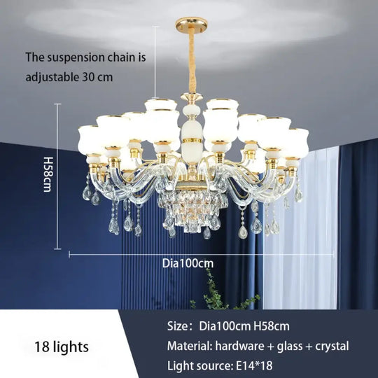 Elegant European Style Crystal Chandelier - Luxury Main Light for Living Rooms, Dining Rooms, and Villa Halls - DecorGlobe