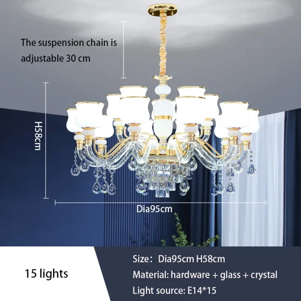 Elegant European Style Crystal Chandelier - Luxury Main Light for Living Rooms, Dining Rooms, and Villa Halls - DecorGlobe