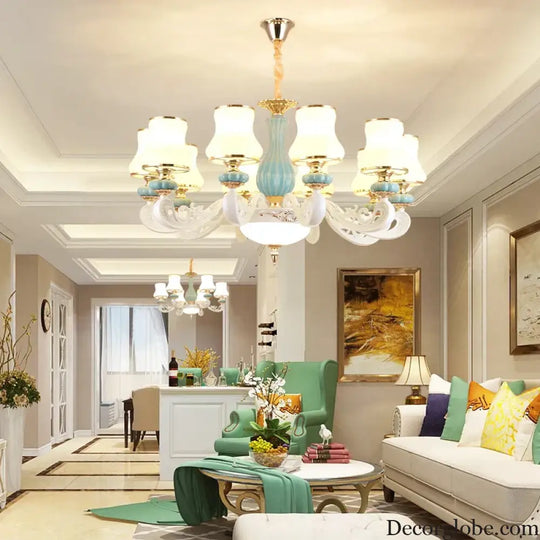 Elegant European-Style Duplex Building Chandelier - Ideal for Villa Living Rooms, Grand Halls, and Stairwells - DecorGlobe