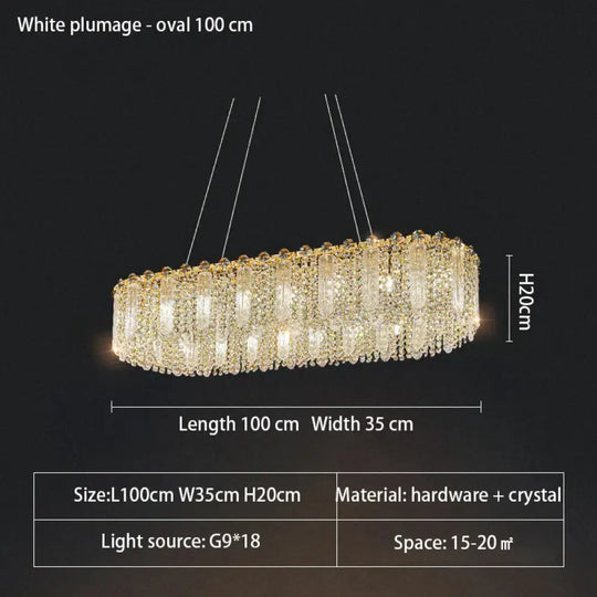 Elegant Feather Crystal Chandelier - A Light Luxury Masterpiece for Bedrooms, Living Rooms, Restaurants, and Villas - DecorGlobe