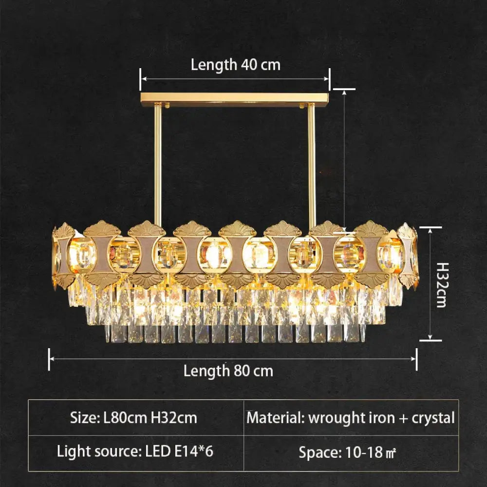 Elegant Golden Crystal Chandelier - Perfect for Master Bedrooms, Living Rooms, and Dining Rooms, Creating an Atmosphere of Simplicity and Light Luxury - DecorGlobe