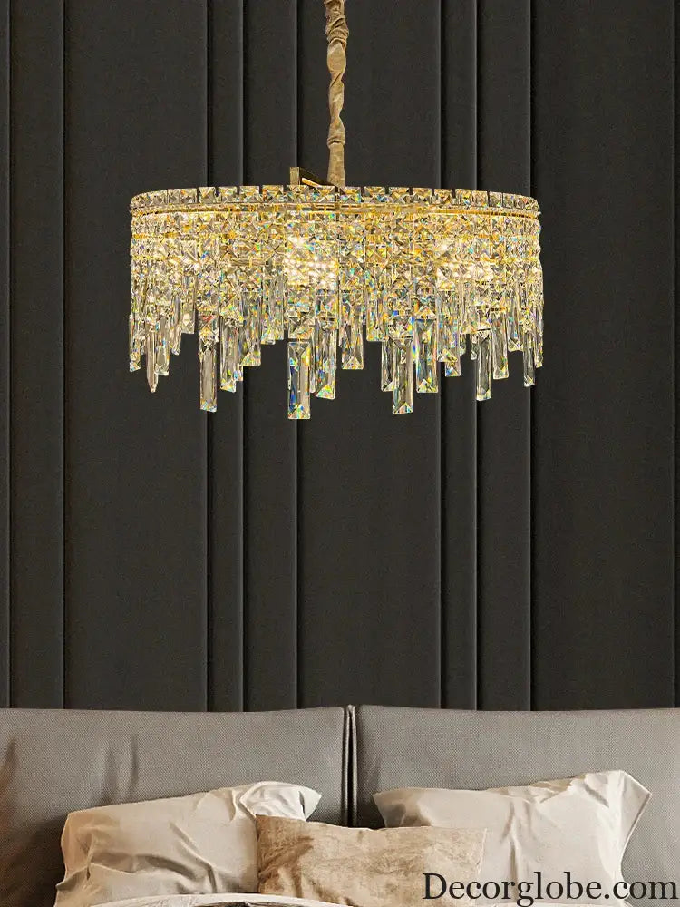 Elegant Golden Round Chandelier - A Creative New Design for Living Rooms, Dining Rooms, and More - DecorGlobe