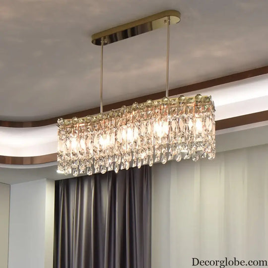 Elegant LED E14 Postmodern Gold Chandelier - A Ring Tassel Crystal Fixture for Dining Rooms, Adding Luminescent Luxury - DecorGlobe