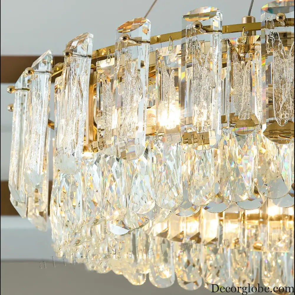 Elegant LED Transparent Crystal Chandelier - A Modern Light Luxury Fixture for Living Room Decor - DecorGlobe