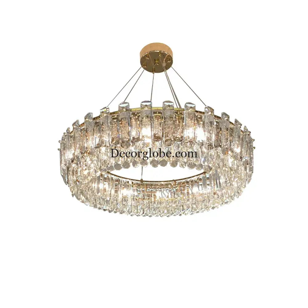 Elegant LED Transparent Crystal Chandelier - A Modern Light Luxury Fixture for Living Room Decor - DecorGlobe