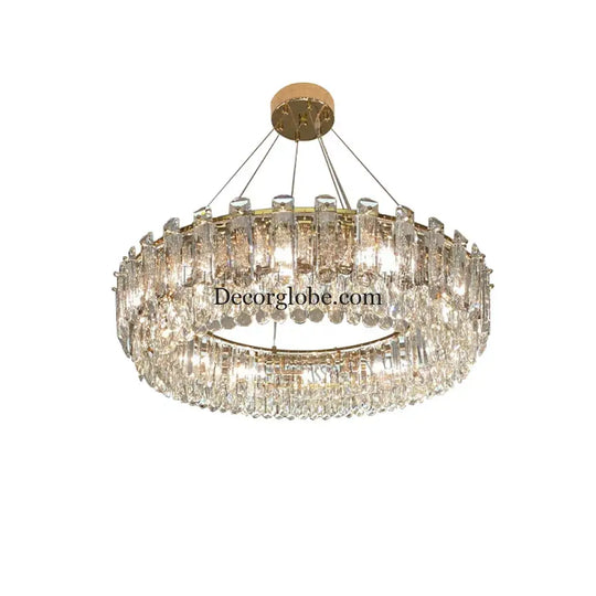 Elegant LED Transparent Crystal Chandelier - A Modern Light Luxury Fixture for Living Room Decor - DecorGlobe