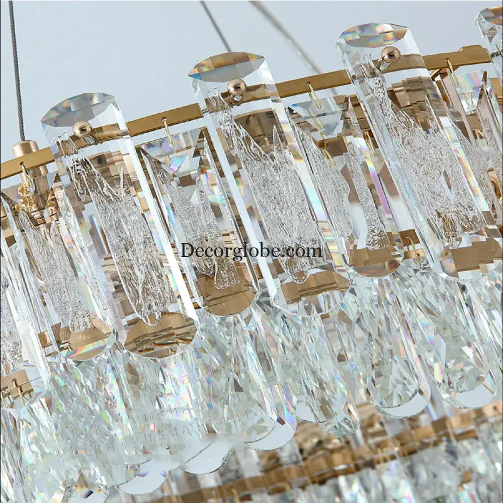 Elegant LED Transparent Crystal Chandelier - A Modern Light Luxury Fixture for Living Room Decor - DecorGlobe