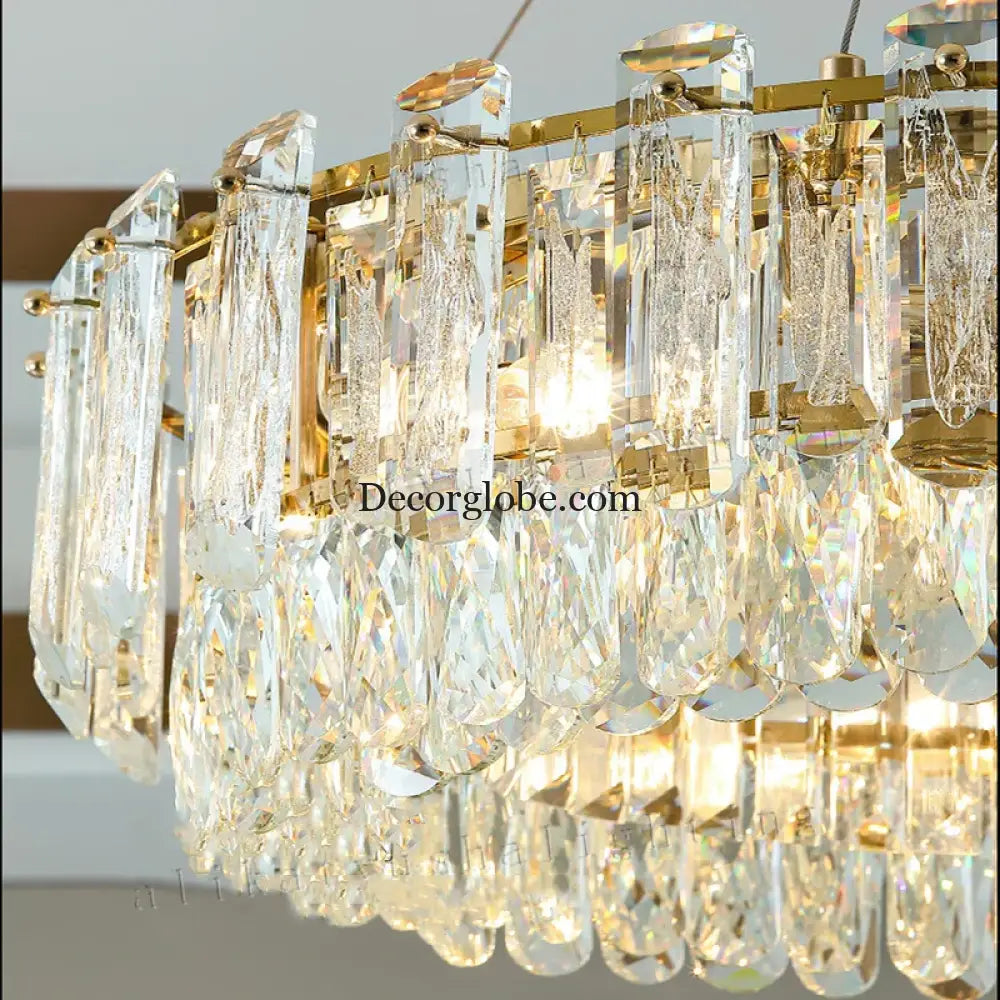 Elegant LED Transparent Crystal Chandelier - A Modern Light Luxury Fixture for Living Room Decor - DecorGlobe