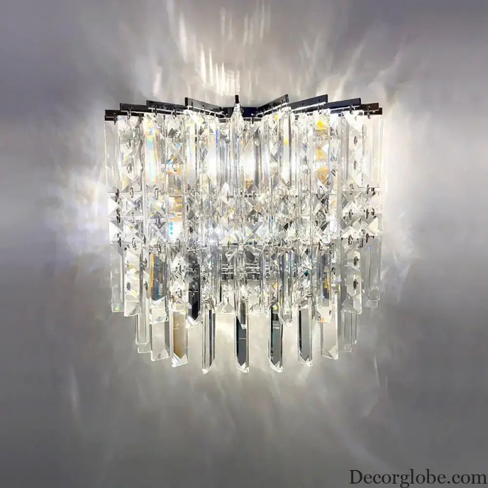Elegant Modern Crystal Chrome Chandelier - A Luxury Glossy Fixture for Living Rooms, Bedrooms, and Dining Room Decor - DecorGlobe
