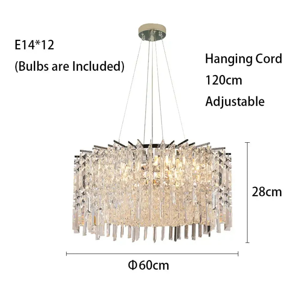 Elegant Modern Crystal Chrome Chandelier - A Luxury Glossy Fixture for Living Rooms, Bedrooms, and Dining Room Decor - DecorGlobe