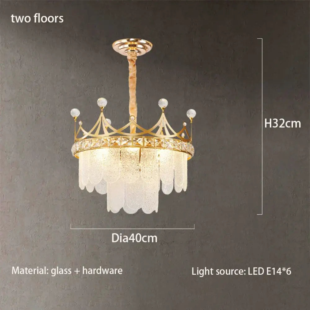 Elegant Modern Minimalist Crown K9 Crystal Chandelier - A Round Golden Fixture for Living Rooms and Bedrooms - DecorGlobe