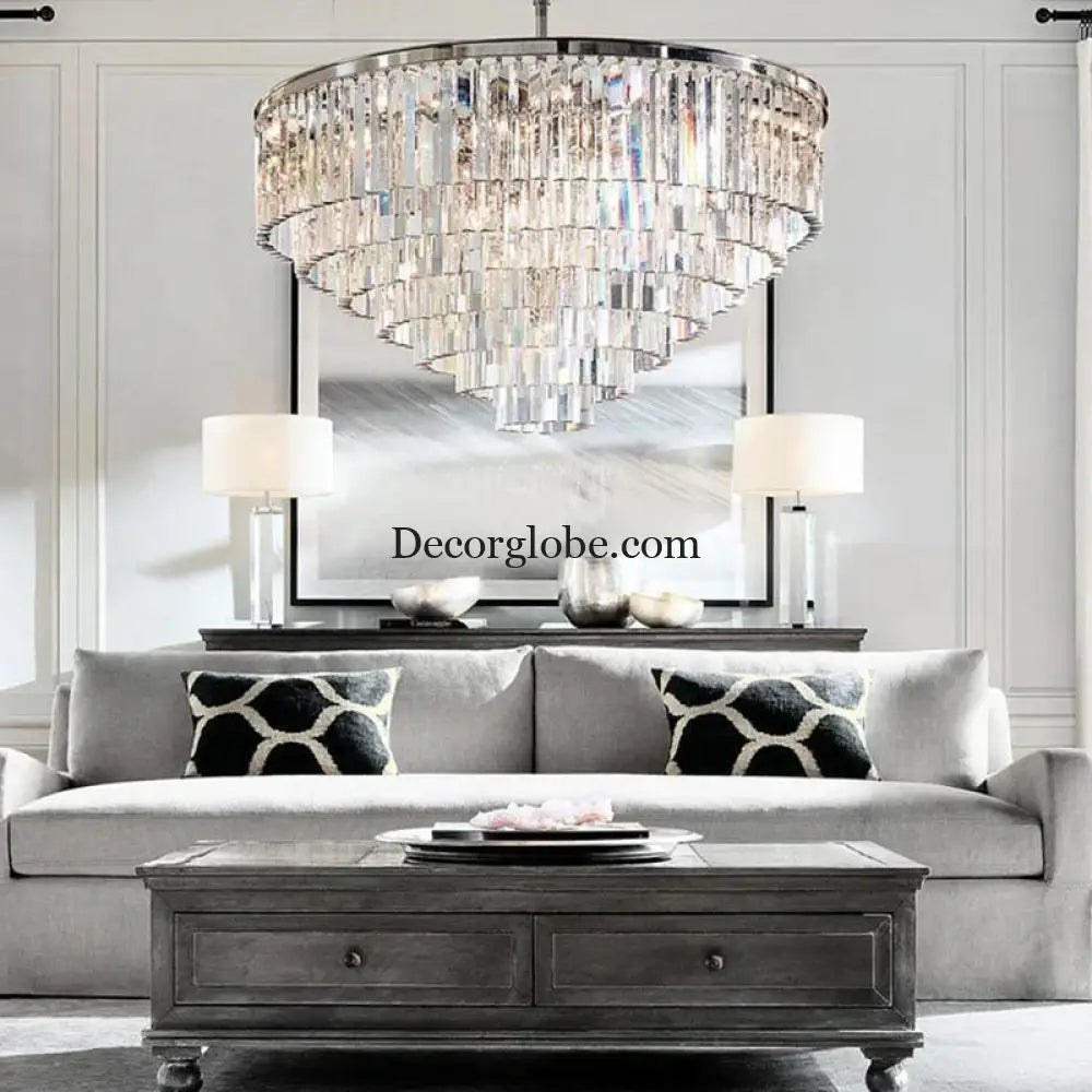 Elegant Nordic Postmodern Crystal Chandeliers - Luxury Round Lighting for Villas, Homes, Restaurants, and Hotels - DecorGlobe