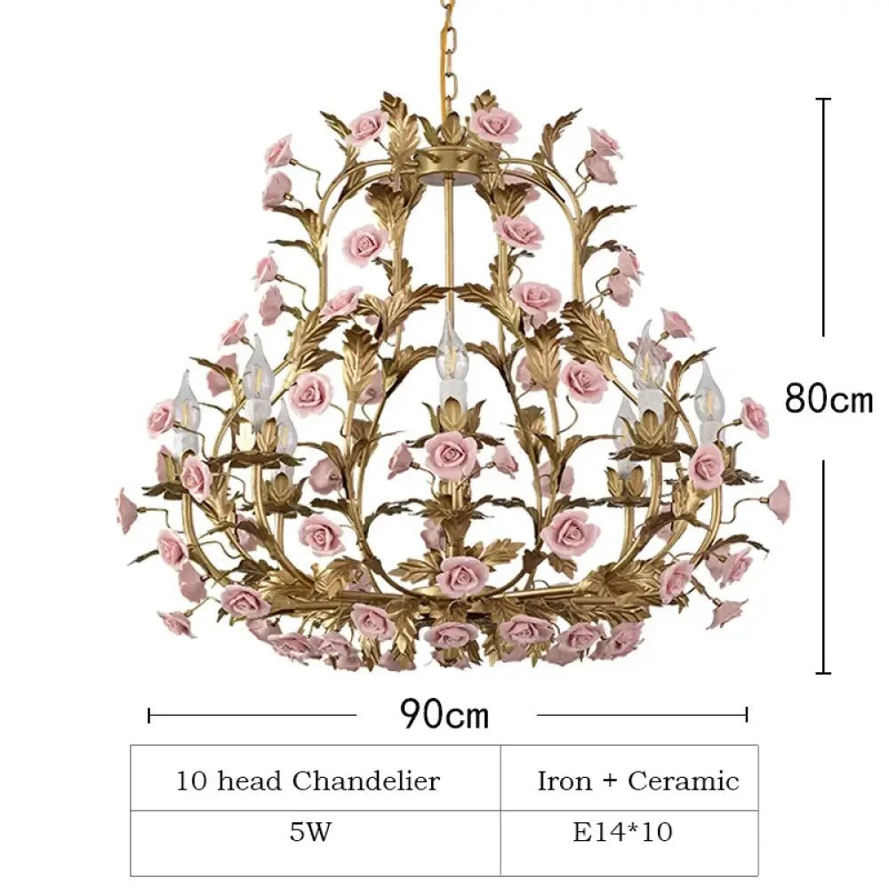 Elegant Nordic Rose Copper Chandelier - LED Illumination for Luxury Living - DecorGlobe