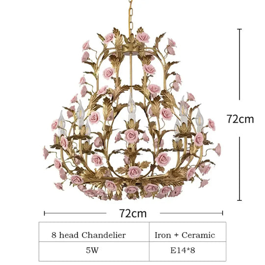 Elegant Nordic Rose Copper Chandelier - LED Illumination for Luxury Living - DecorGlobe