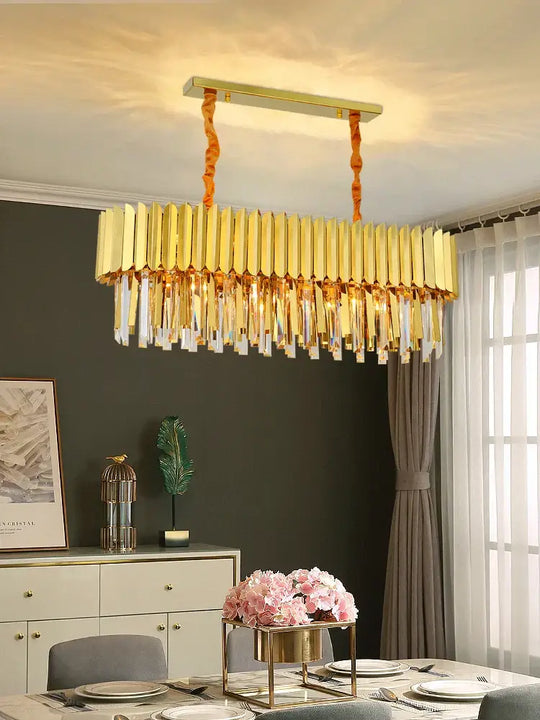 Elegant Post-Modern Crystal Chandelier - Stainless Steel Golden Round Lighting for Living Rooms, Dining Rooms, and Bedrooms - DecorGlobe