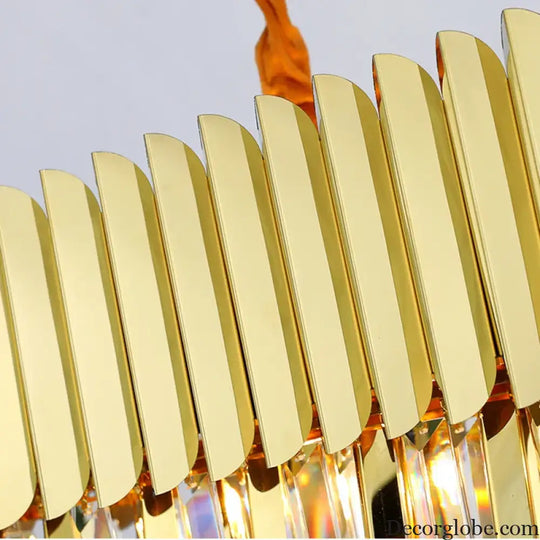 Elegant Post-Modern Crystal Chandelier - Stainless Steel Golden Round Lighting for Living Rooms, Dining Rooms, and Bedrooms - DecorGlobe