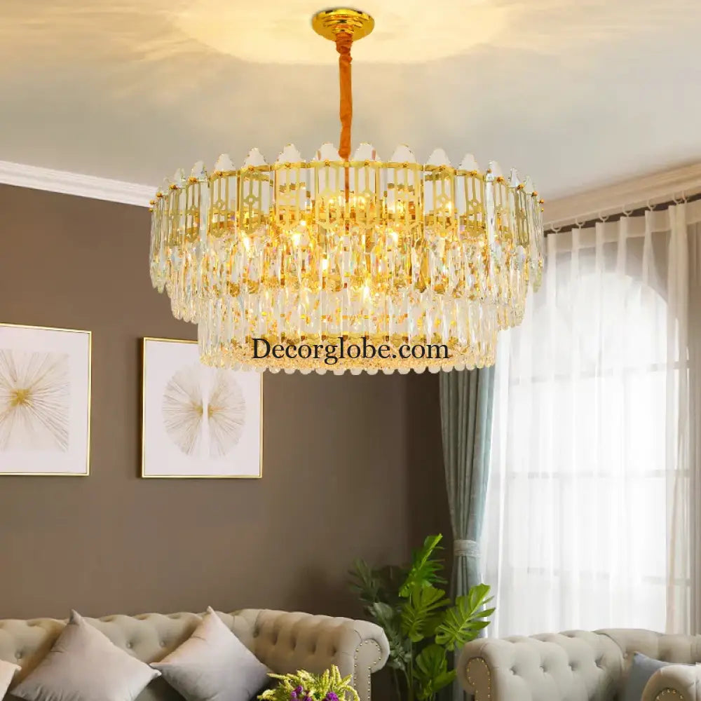 Elegant Post-Modern Crystal Chandelier - Stainless Steel Starry Lamp for Living Rooms, Bedrooms, and Dining Areas - DecorGlobe