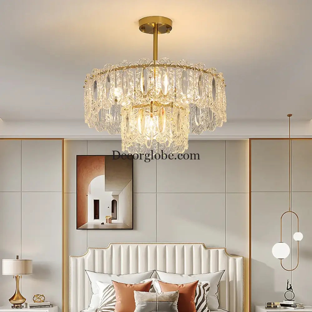 Elegant Post-Modern Glass Chandelier - A Personality Creative High-End Addition for Living Rooms, Dining Rooms, and Bedrooms - DecorGlobe