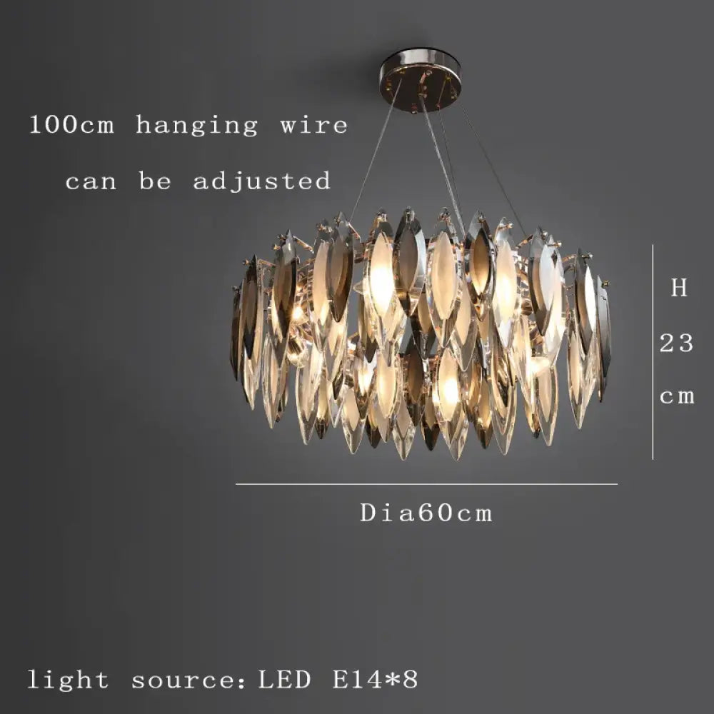 Elegant Round Gold LED Crystal Chandelier - A Modern Luxury Lighting Fixture for Dining Rooms, Living Rooms, and Home Decor - DecorGlobe