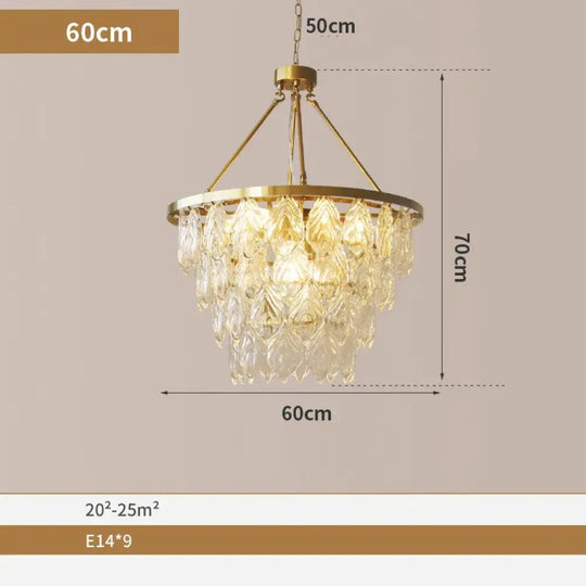 Elegant Round Water Drop Golden Chandelier - A Postmodern Light Luxury Fixture for Living Rooms, Bedrooms, and Dining Spaces - DecorGlobe