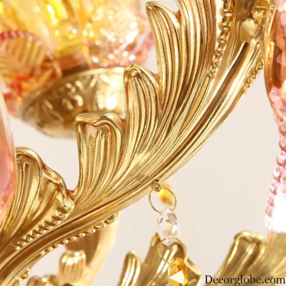 ÉLISÉE French Style Glass & Brass Classical Chandelier Chandelier