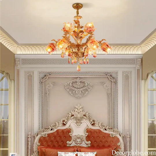 ÉLISÉE French Style Glass & Brass Classical Chandelier Chandelier