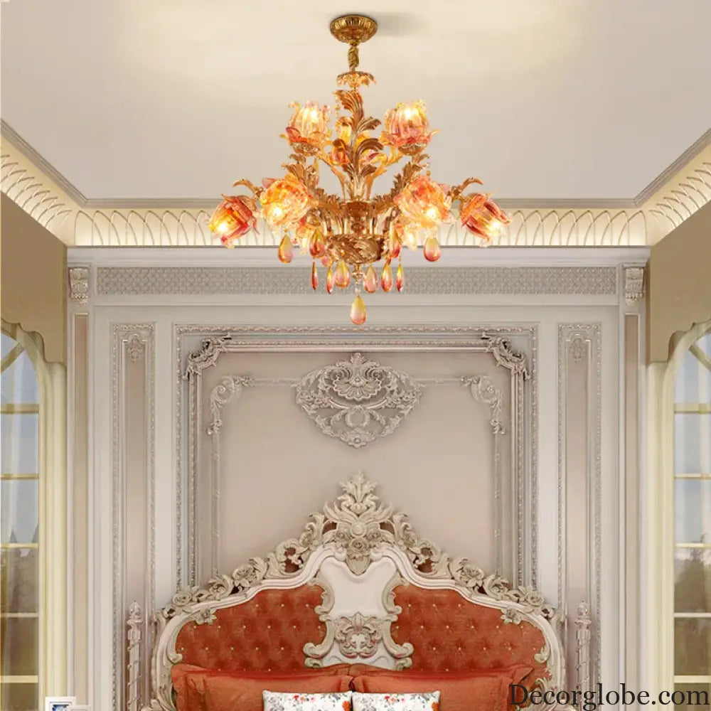 ÉLISÉE French Style Glass & Brass Classical Chandelier Chandelier