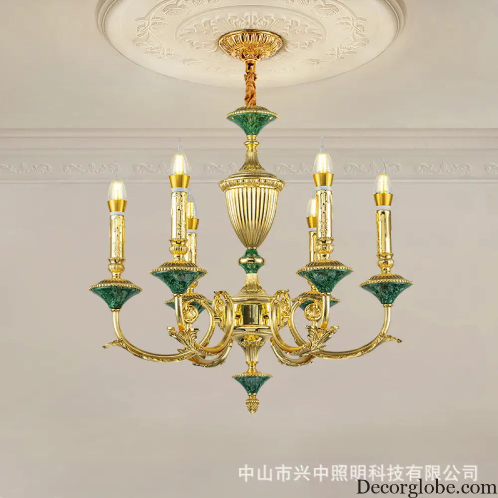 Ella - French European Copper Crystal Villa Chandelier Chandelier